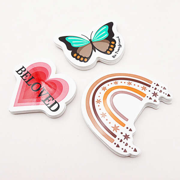Die cut vinyl stickers with holographic film