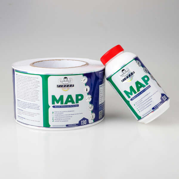 Protein bottle label printing for packaging