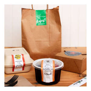 Food grade takeaway box tamper proof safety sticker