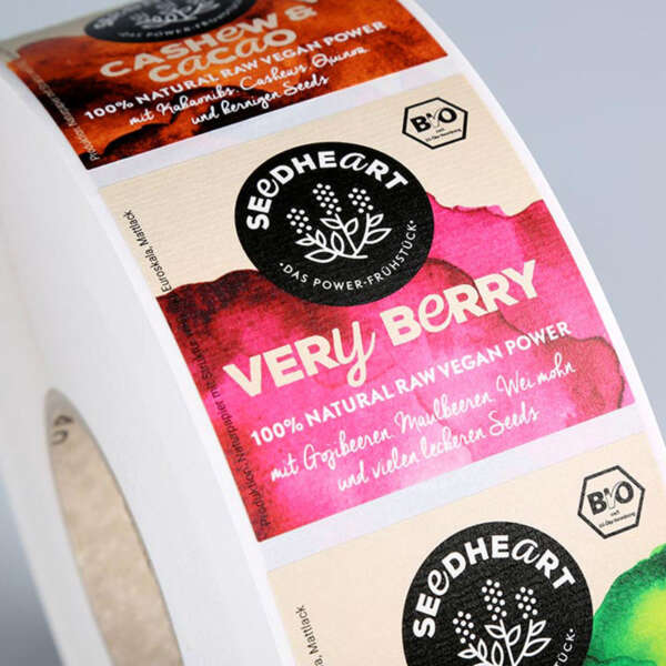 Glossy PET BOPP waterproof food packaging label