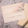 luxury 600g thick paper thank you postcard with foil logo print detail view