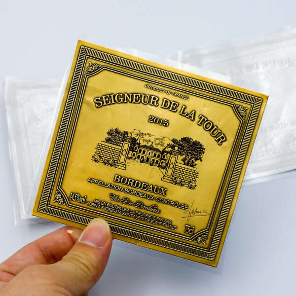 Factory custom embossed aluminum wine label sticker
