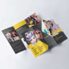 coated paper folding flyer catalogue brochure manual printing retail display view