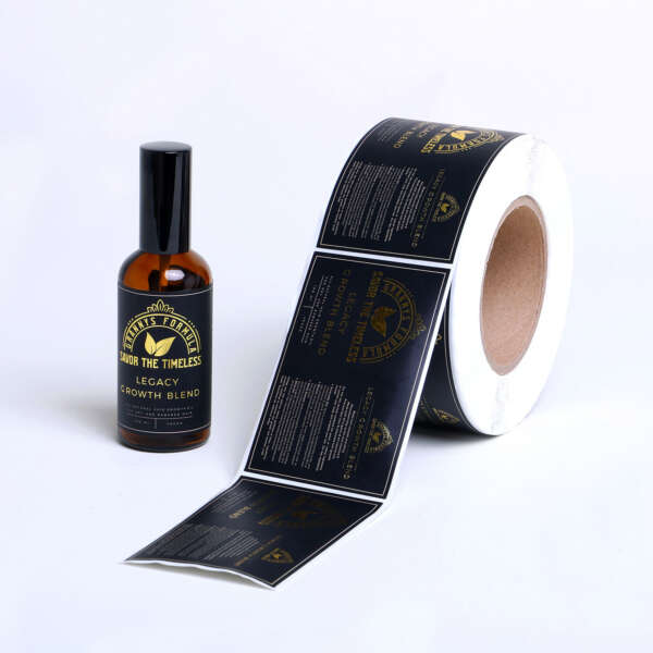 Waterproof bottle label sticker sample for label printing