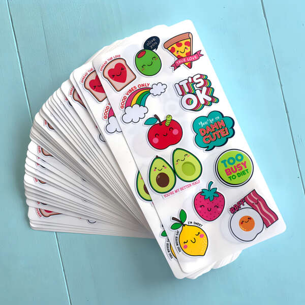 Colorful kiss cut vinyl sticker sheet for kids