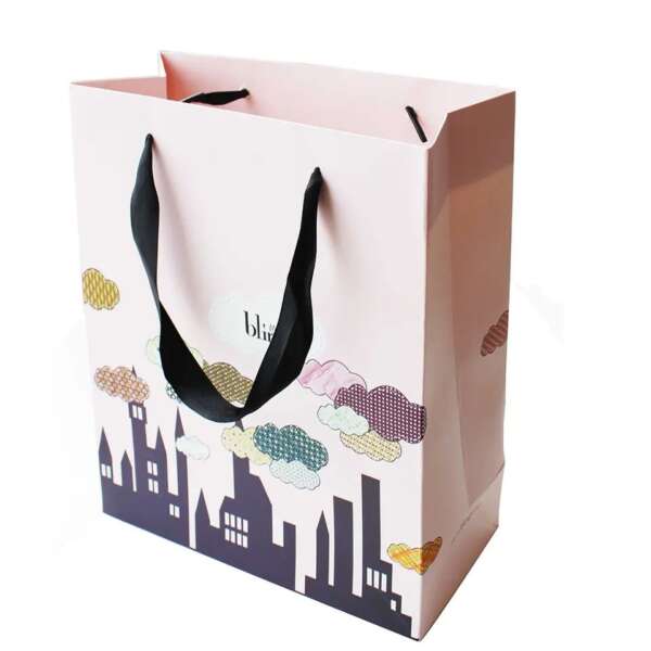 black luxury clothing perfume promotional gift paper bag with logo view 6