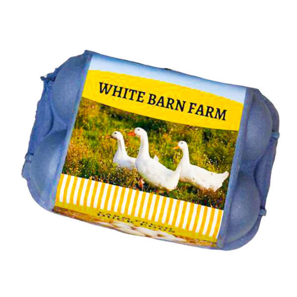 Retail egg carton stickers for pulp packaging