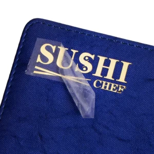 Waterproof 3D embossed metal label with adhesive backing