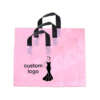 recyclable T-shirt die cut handle plastic shopping bag print detail view
