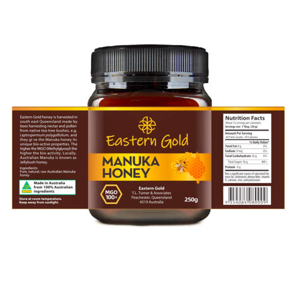 Gold foil packaging stickers for honey brand food jars