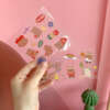 Clear vinyl sticker sheet with kiss cut printing