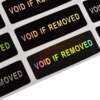 Tamper evident logo stickers