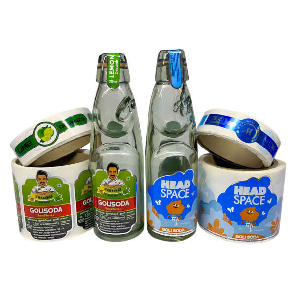 Custom PVC PET BOPP soda water bottle labels