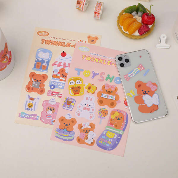 Colorful kids sticker sheet with waterproof vinyl