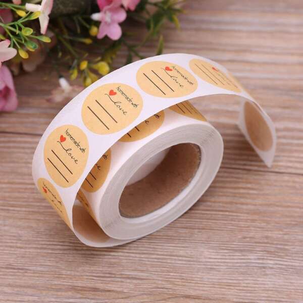 Self-adhesive bakery packaging seal labels