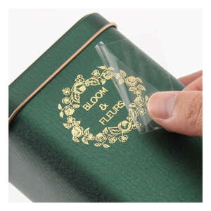Self adhesive electroform metal sticker with gold nickel finish