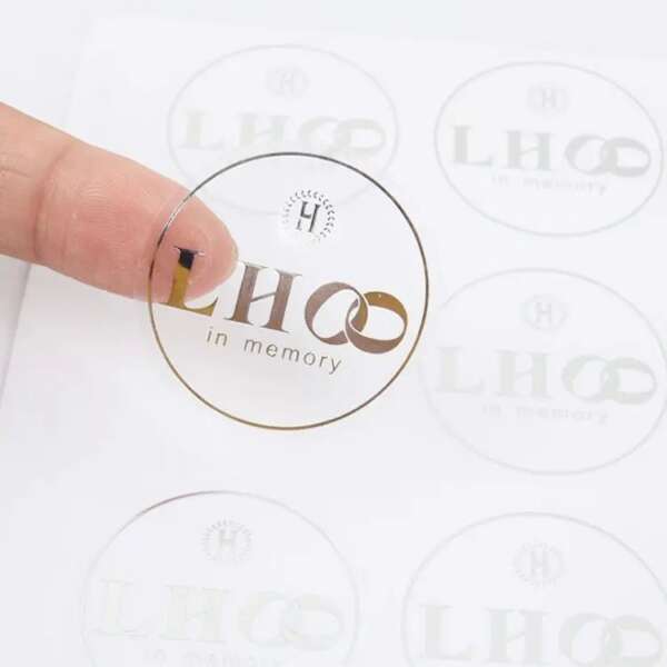 Adhesive clear vinyl sticker for bottle branding