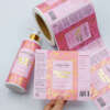 Pink gold foil logo stickers