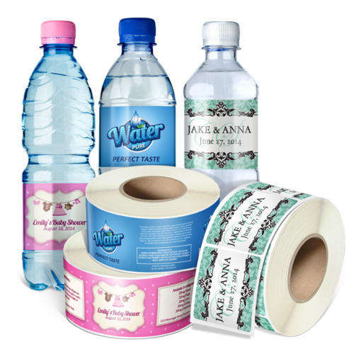 Transparent BOPP sticker labels for mineral water bottles