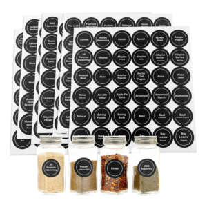 Black chalkboard spice jar and pantry labels