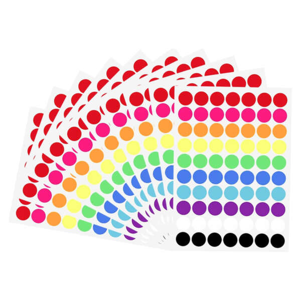 Custom 1cm 2cm 3cm round color coding labels