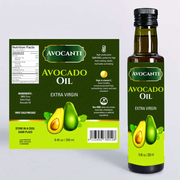 Oilproof food bottle labels with custom silver printing