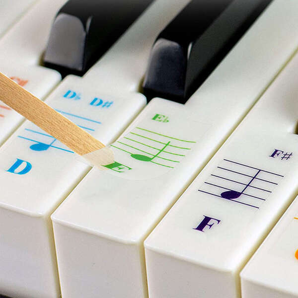 Transparent piano key stickers with custom logo