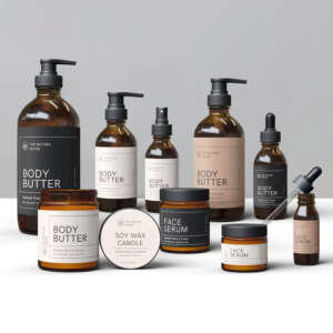 Waterproof cosmetic bottle labels