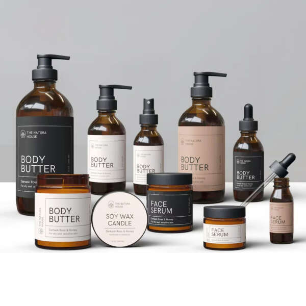 Waterproof cosmetic bottle labels