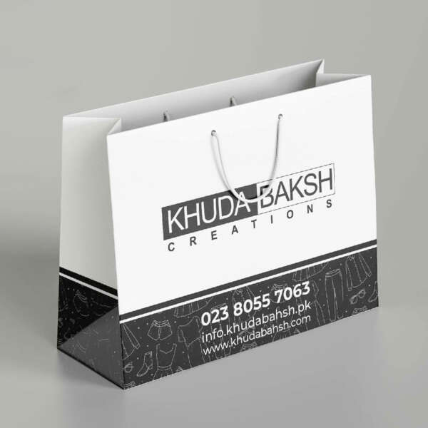white luxury jewelry clothing gift paper bag with custom logo view 5