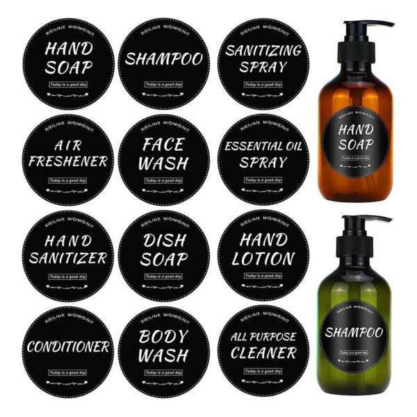 Kitchen bathroom bottle stickers for refillable containers