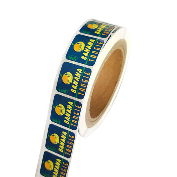 Fruit package box labels with barcode area