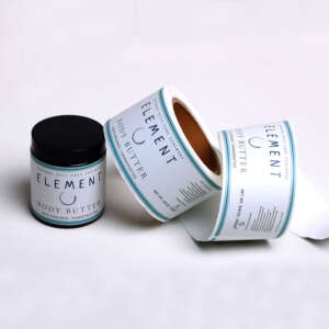 Embossed gold foil body butter labels