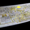 recycled textured paper gold foil spot UV wine label for glass bottle embossed detail view