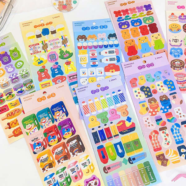 Waterproof anime sticker sheet for merch packaging