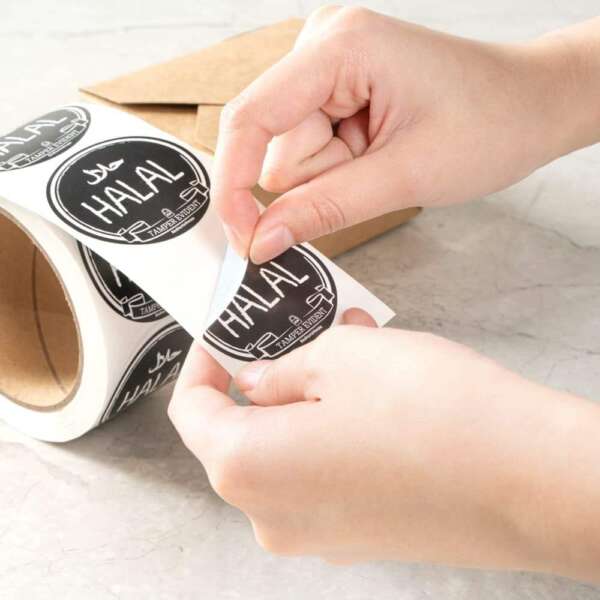 Packaging safety seal labels for paper bags