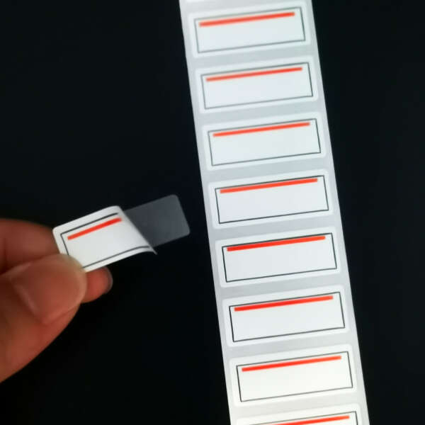 Peel-off three layer label for product tracking