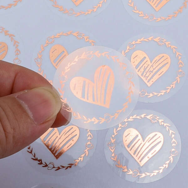 Transparent sticky label rolls for product packaging