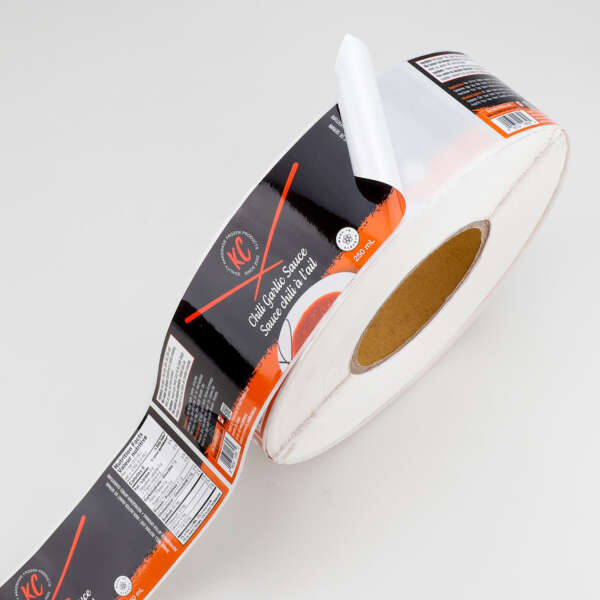 Sauce jar stickers with barcode panel