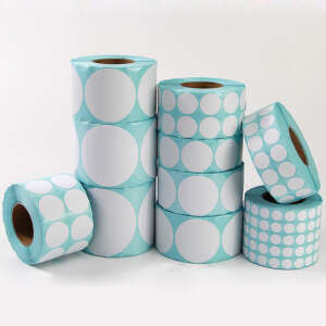 Pink round direct thermal label rolls