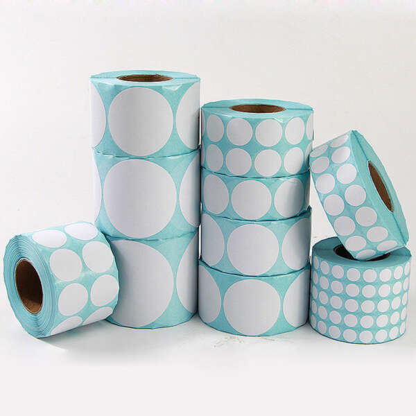 Pink round direct thermal label rolls