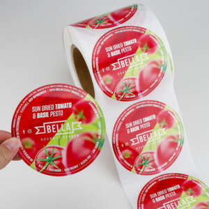 Private round vinyl label rolls