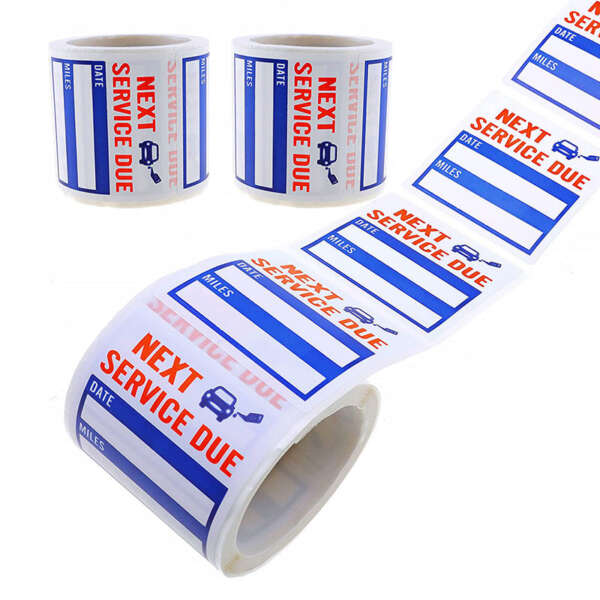 Removable vinyl windshield maintenance labels