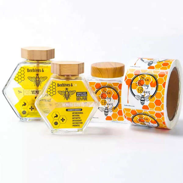 Custom logo honey jar labels for food packaging