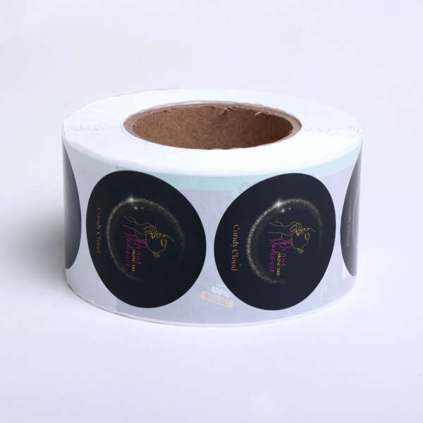 Custom logo round sticker roll for refined gift packaging labels