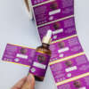 Waterproof bottle label samples