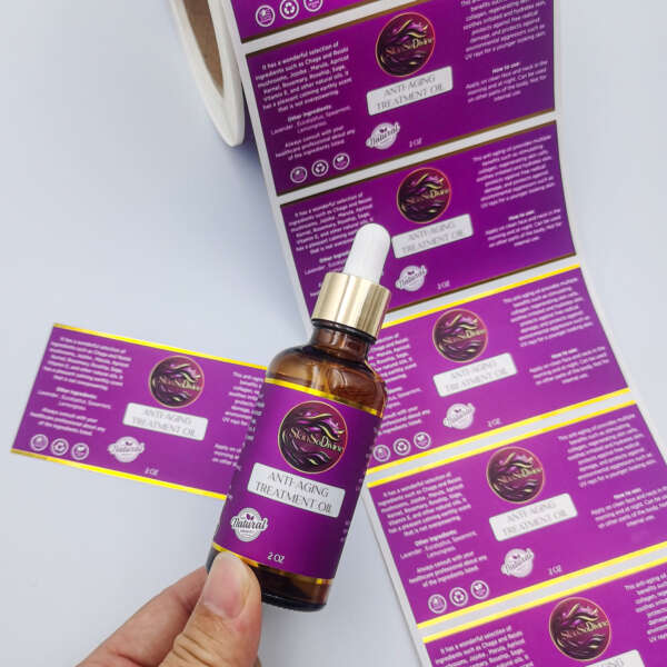 Waterproof bottle label samples