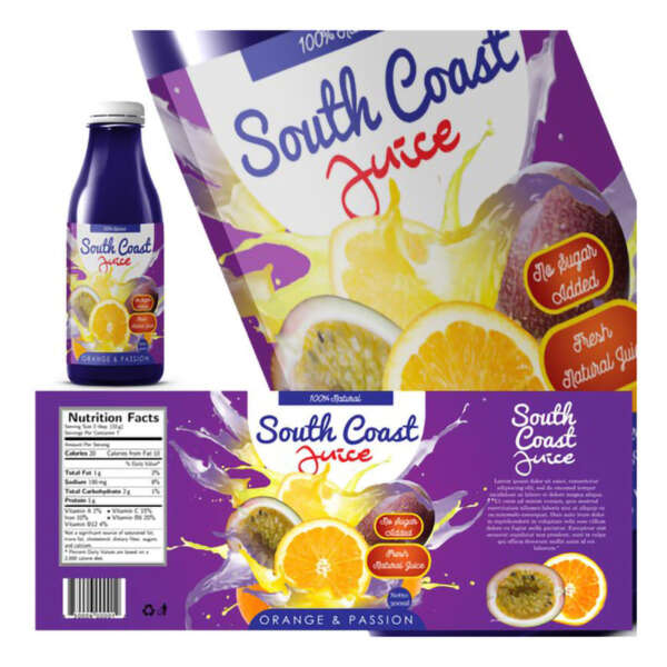 Mango juice BOPP bottle label with logo printing