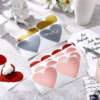 Metallic heart scratch label with adhesive backing
