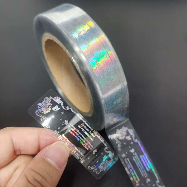 Clear adhesive labels with white ink planning